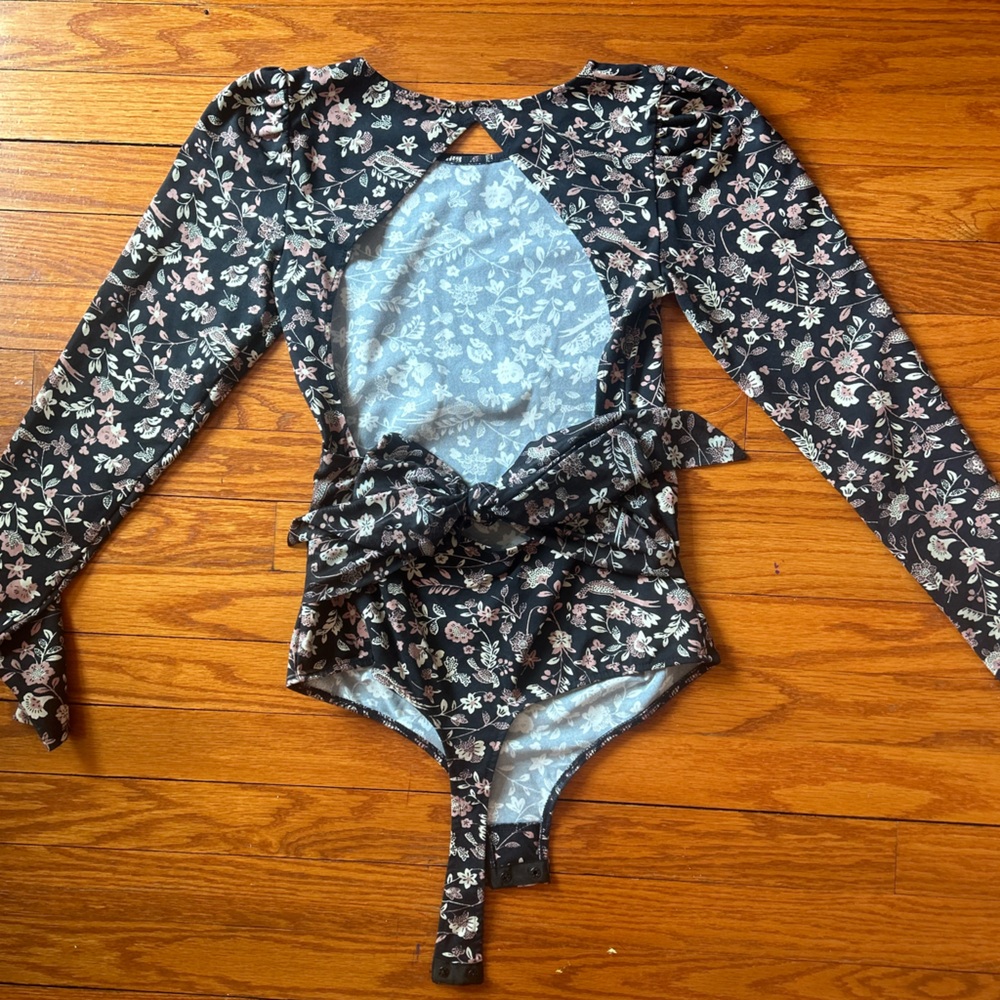 Free People Floral Bodysuit